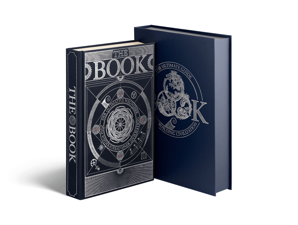 Book einer Geschenkbox. Der ultimative Wegweiser zum Wiederaufbau einer Zivilisation. Deutsche Version.